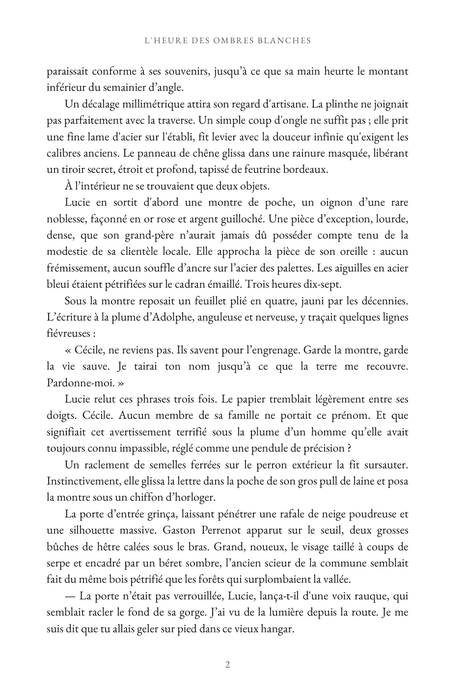 La deuxième page du chapitre 1, avec titre courant et numéro de page