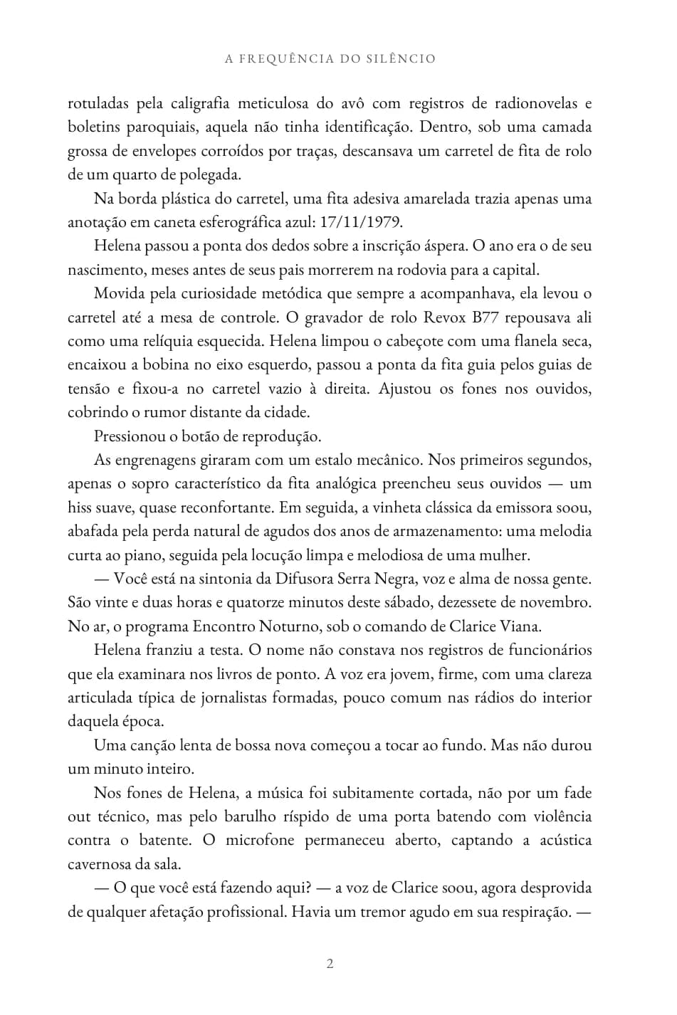 A segunda página do capítulo 1, com cabeçalho e número de página