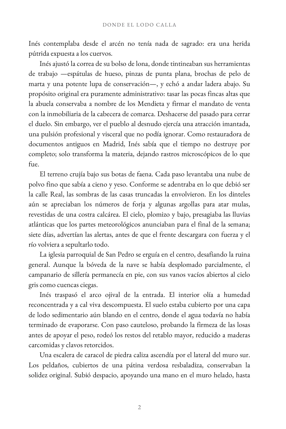 La segunda página del capítulo 1, con encabezado y número de página